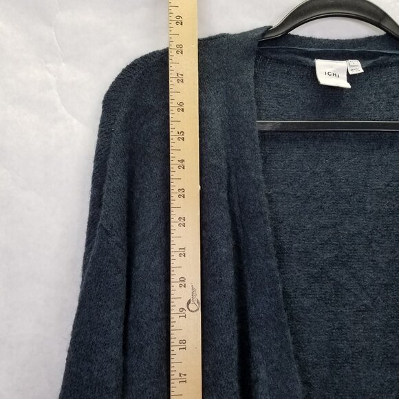 Ichi Ihamara Cardigan Women's Large Navy Blue Long Sleeve Open Sweater Alpaca - Picture 13 of 15